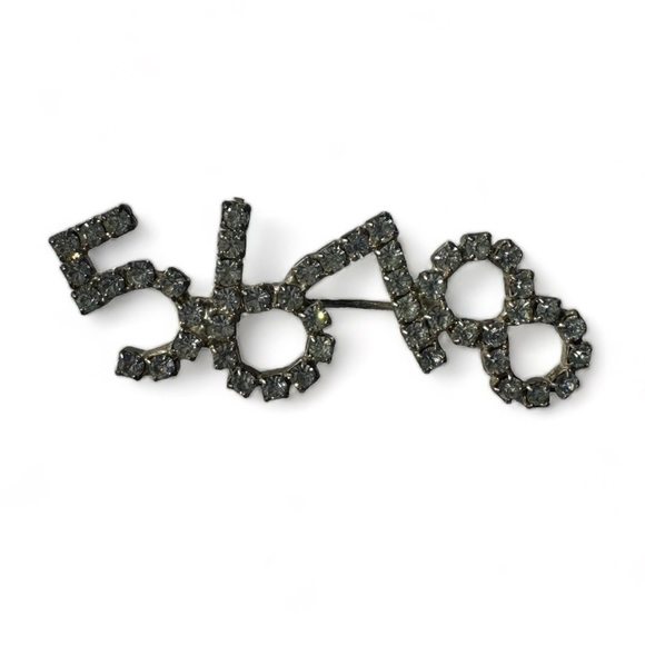Vintage Jewelry - Vintage Rhinestone Brooch Pin Numbers 5678